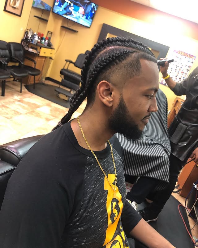 Cornrows with high fade taper