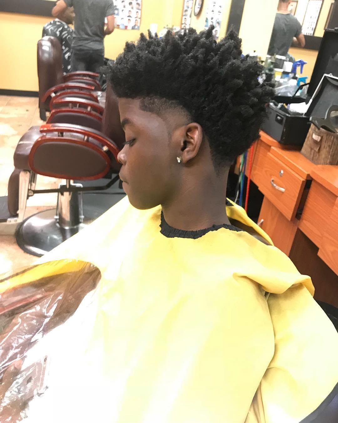 High taper afro with shape-up